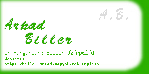 arpad biller business card